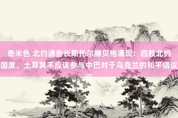 奇米色 北约通告长斯托尔滕贝格涌现：四肢北约国度，土耳其不应该参与中巴对于乌克兰的和平倡议