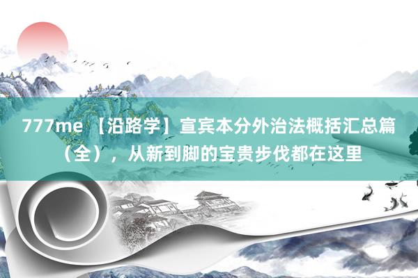 777me 【沿路学】宣宾本分外治法概括汇总篇（全），从新到脚的宝贵步伐都在这里